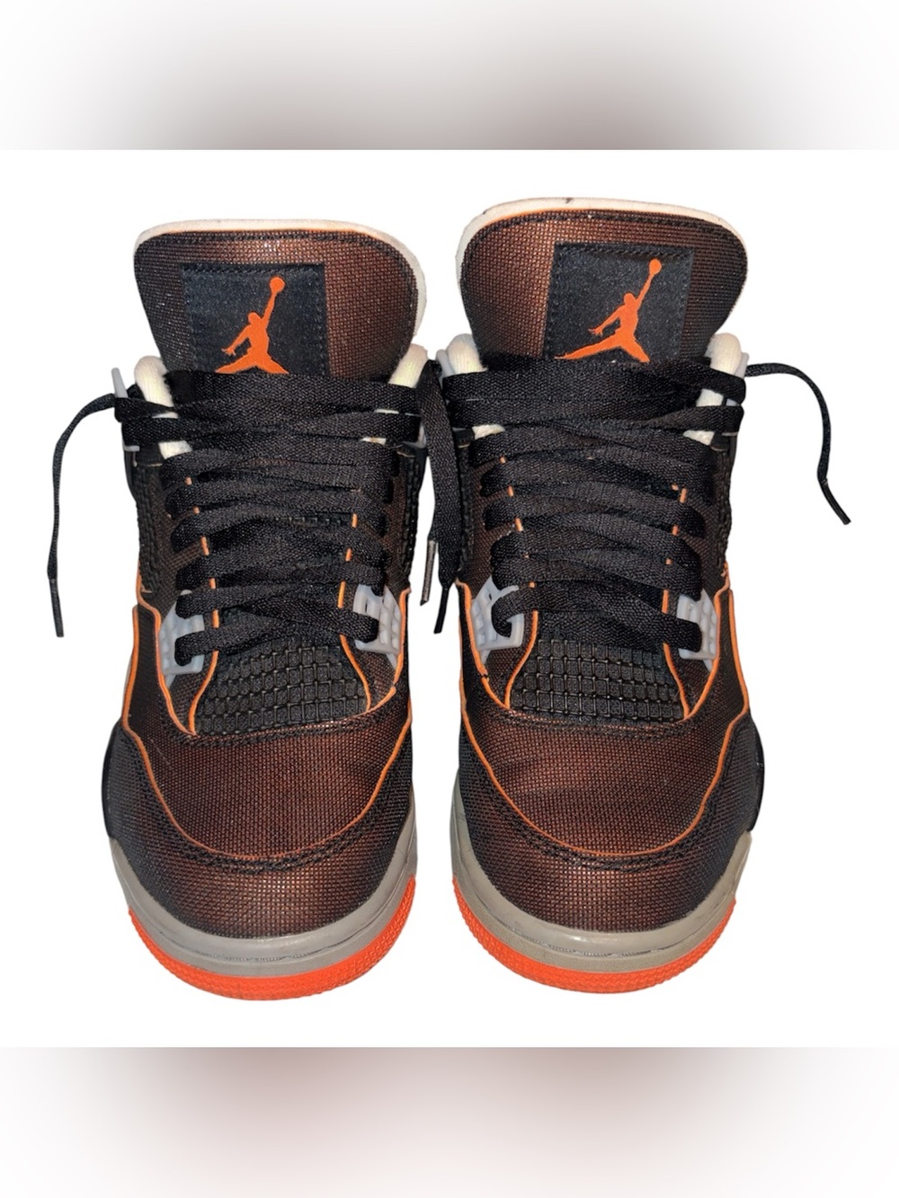 Jordan women Black and Orange Low-Top Athletic Sneakers